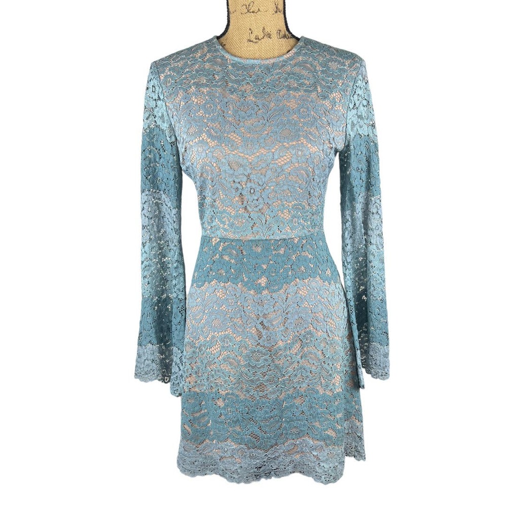 WAYF Blue Lace Overlay Dress Small